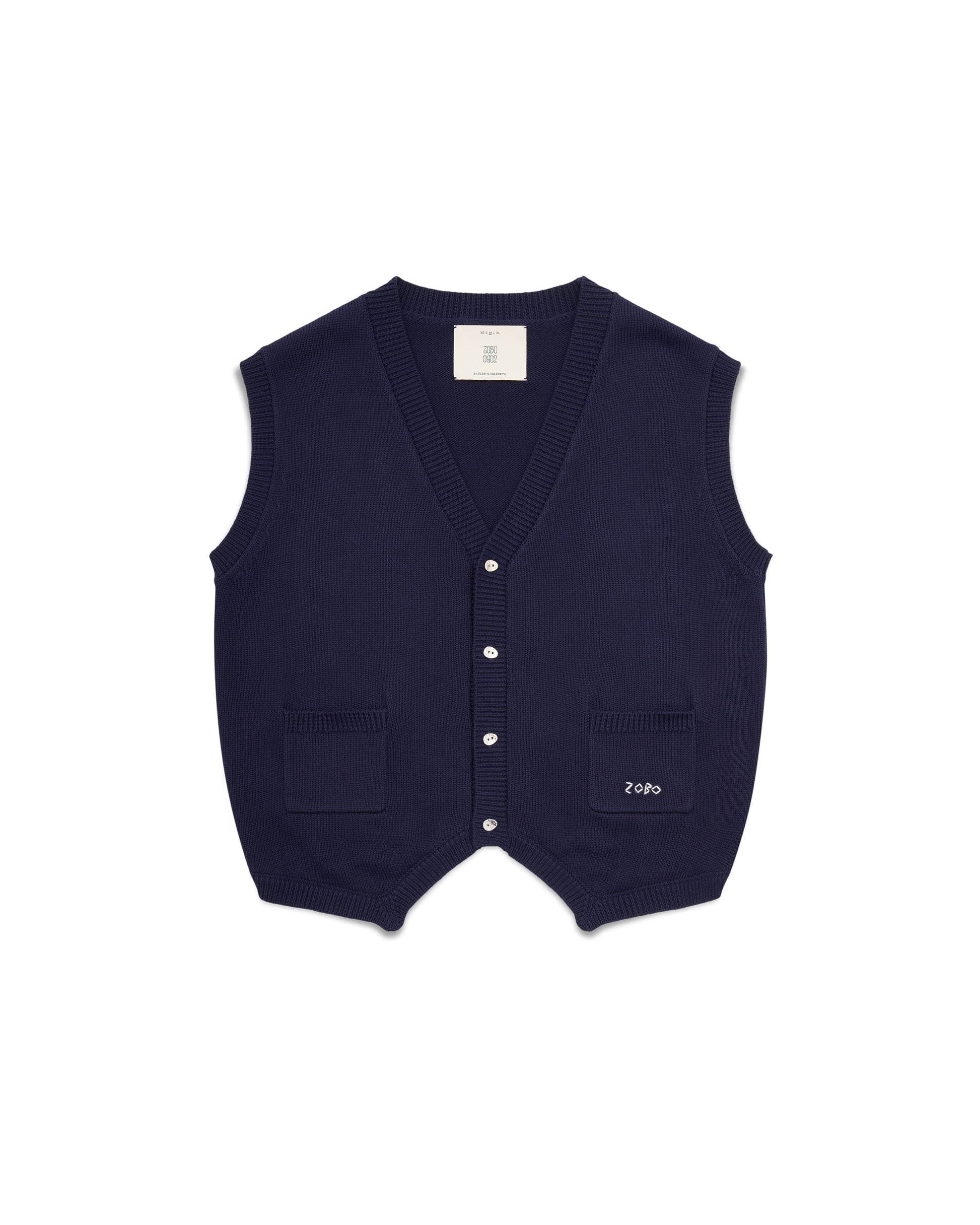 Midnight Blue Cropped Cardigan Vest