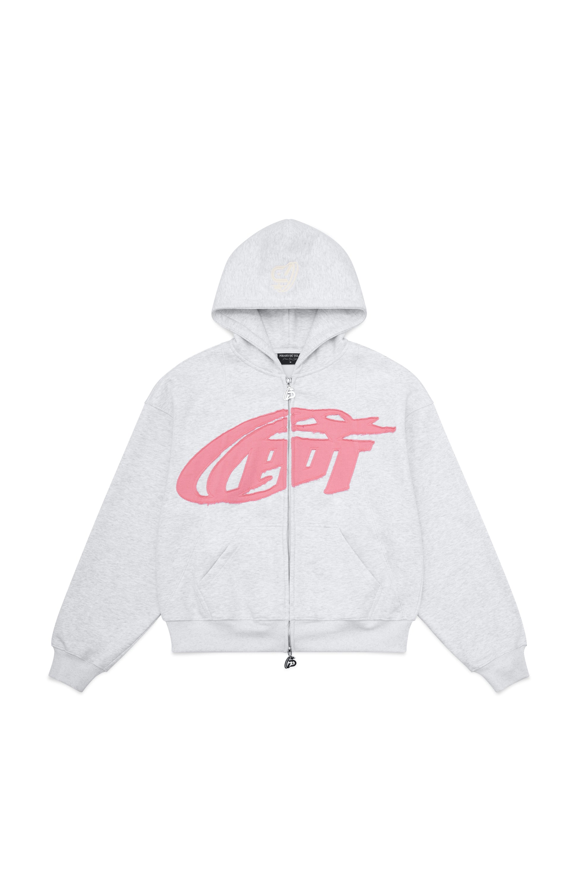 Pink Patch Zip Up Hoodie