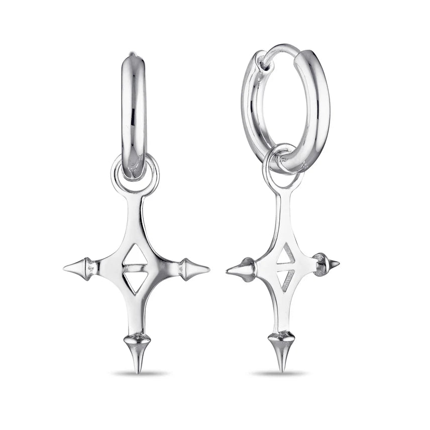 Turag Cross Hoops Silver