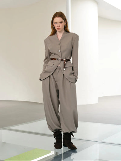 Zelda Blazer Taupe Grey