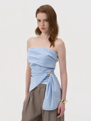 Veneta Bustier Top Sky Blue