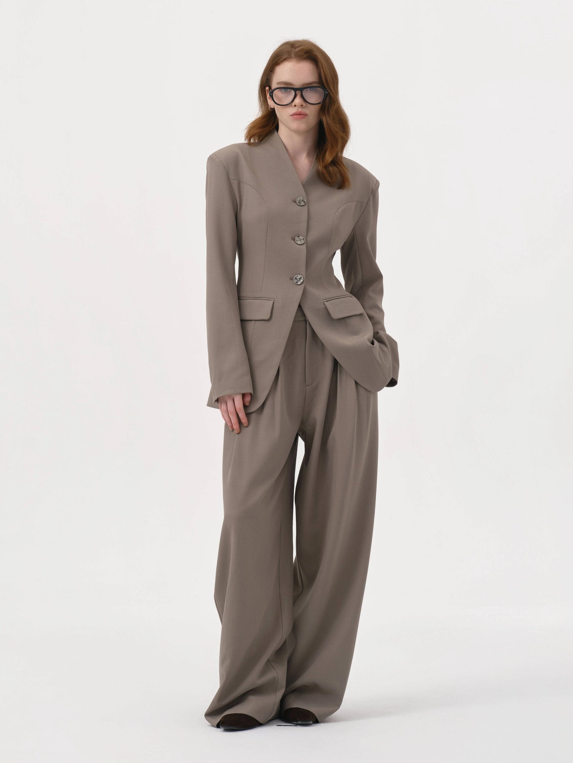 Zelda Blazer Taupe Grey