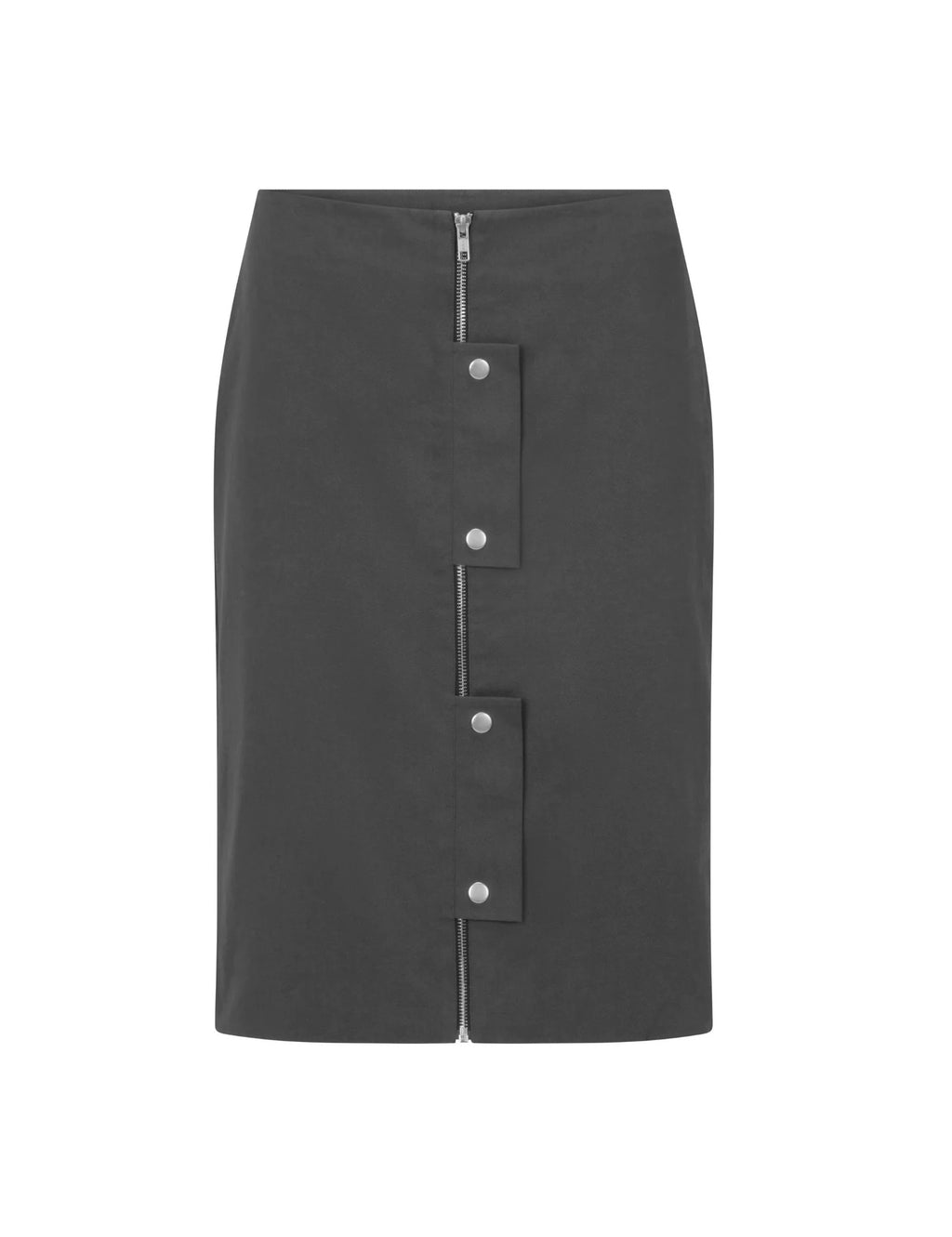 Moto Zip Midi Skirt