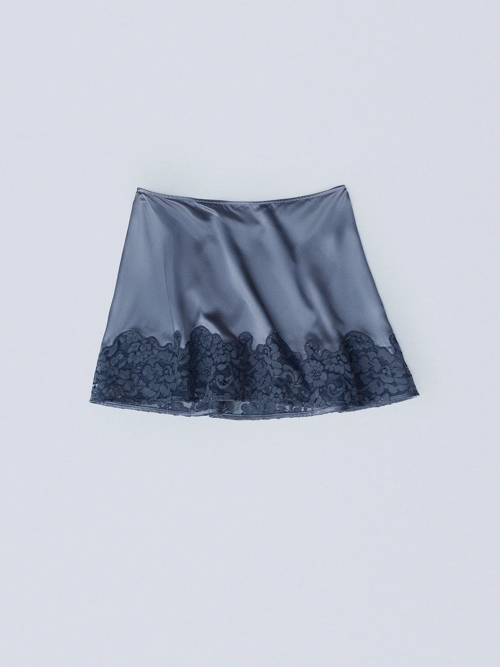 Infatuated Silk Mini Skirt Steel Haze