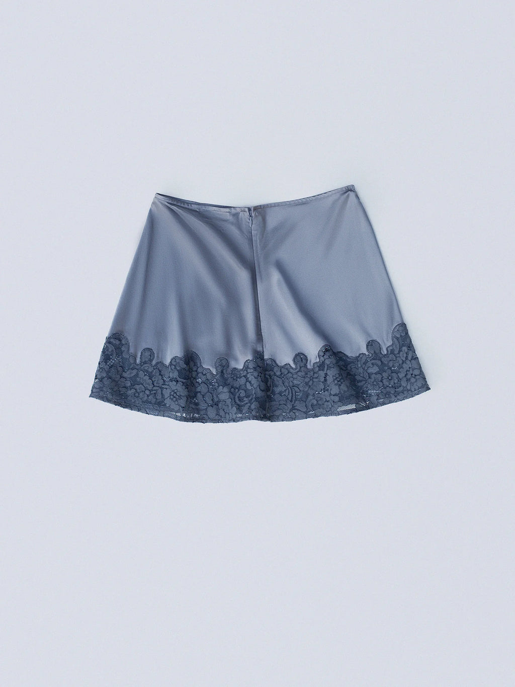 Infatuated Silk Mini Skirt Steel Haze