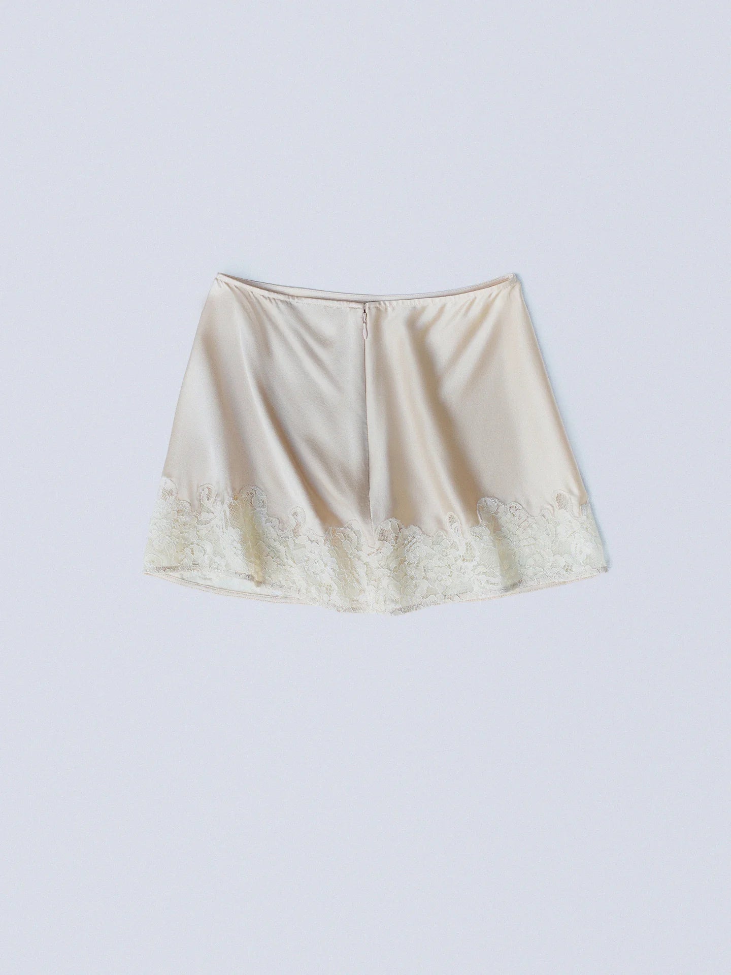 Infatuated Silk Mini Skirt Champagne Veil