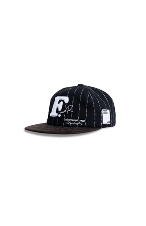 Pinstripe Ball Cap Black