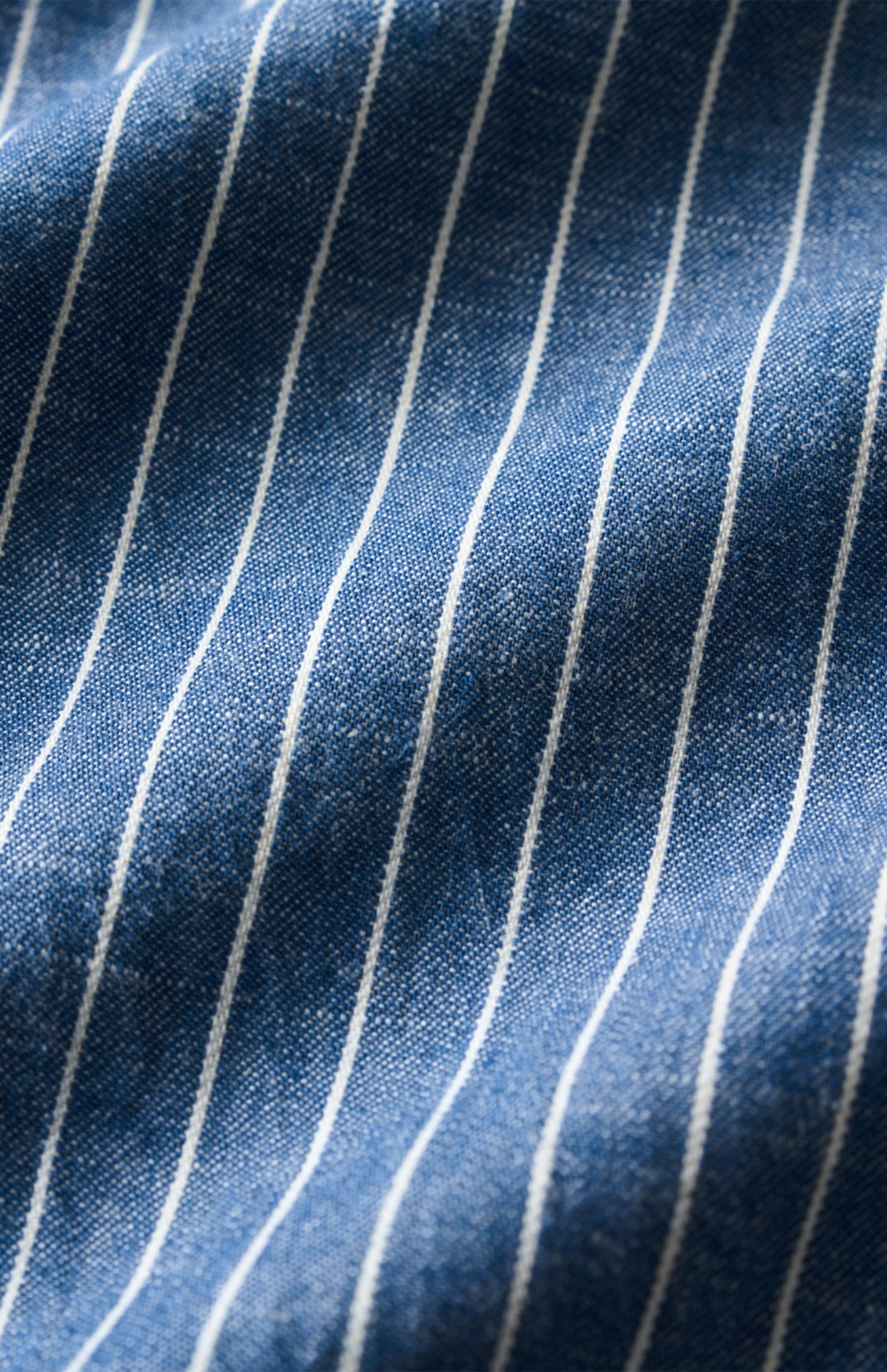 Blue Pinstripe Boxy Button Up T-Shirt