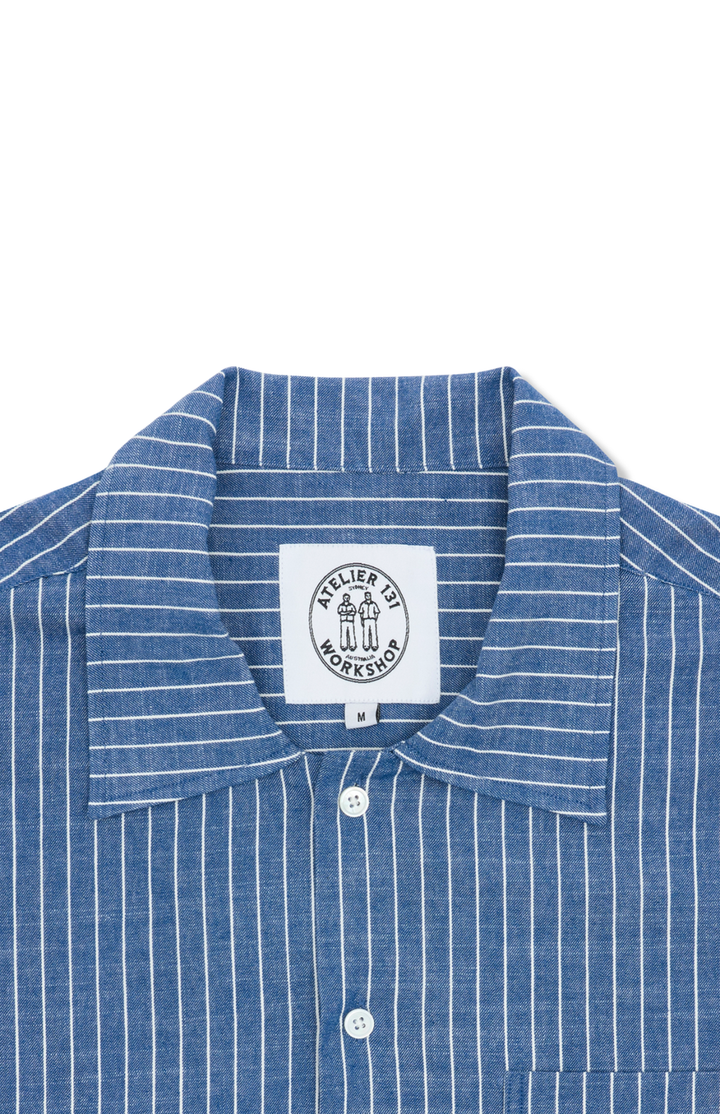 Blue Pinstripe Boxy Button Up T-Shirt