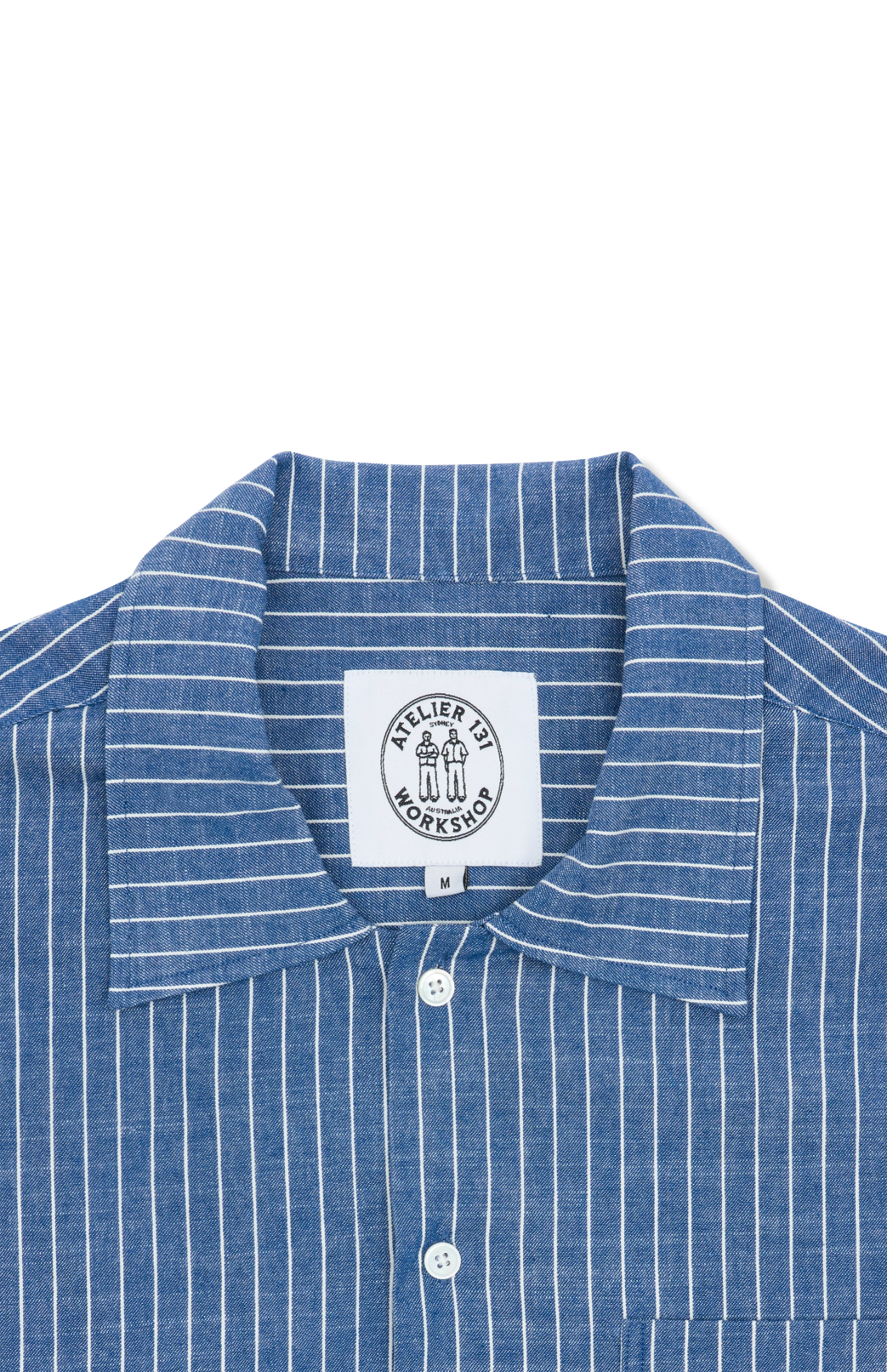 Blue Pinstripe Boxy Button Up T-Shirt