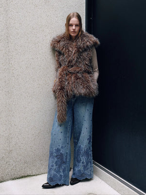 Samantha Faux Fur Vest Chocolate
