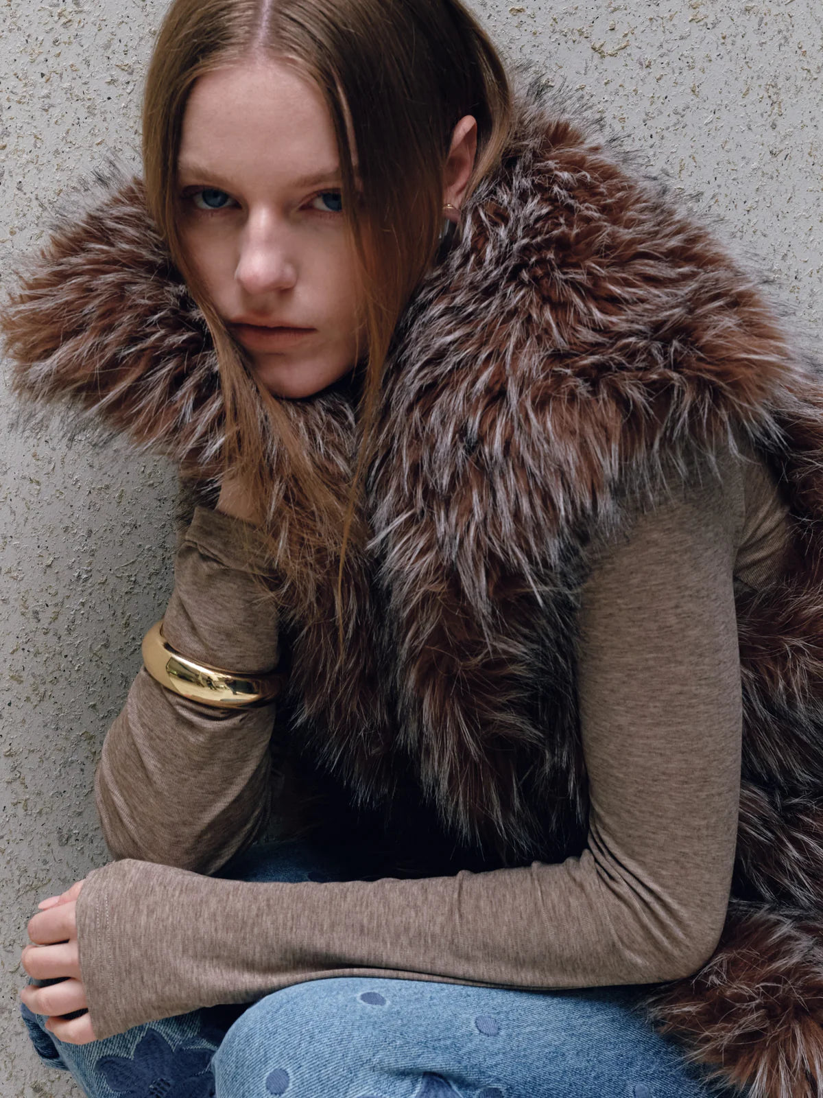 Samantha Faux Fur Vest Chocolate