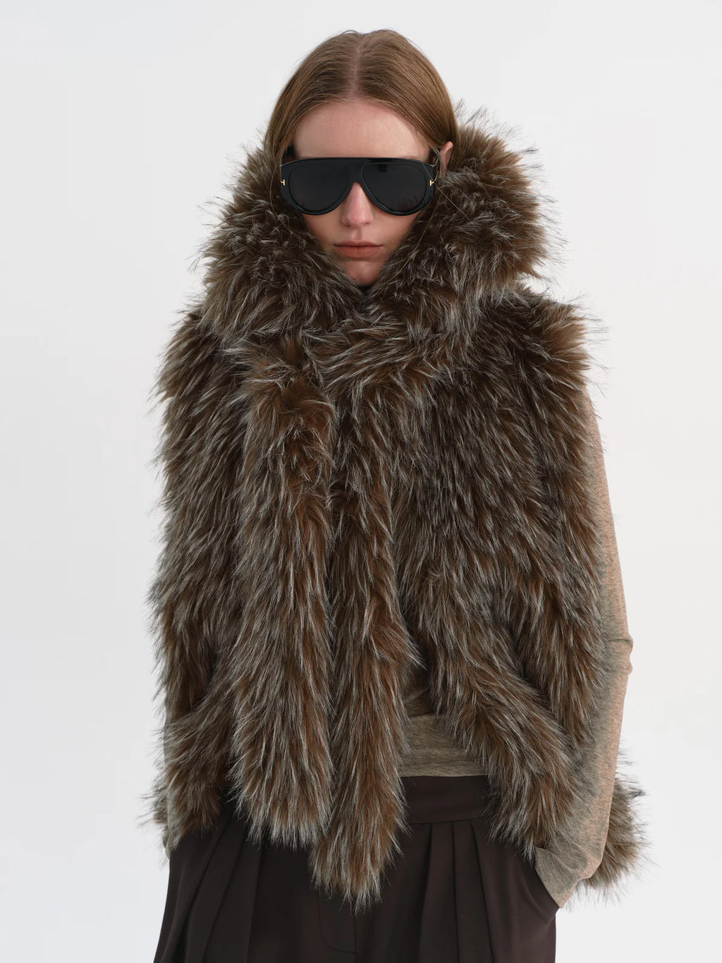 Samantha Faux Fur Vest Chocolate