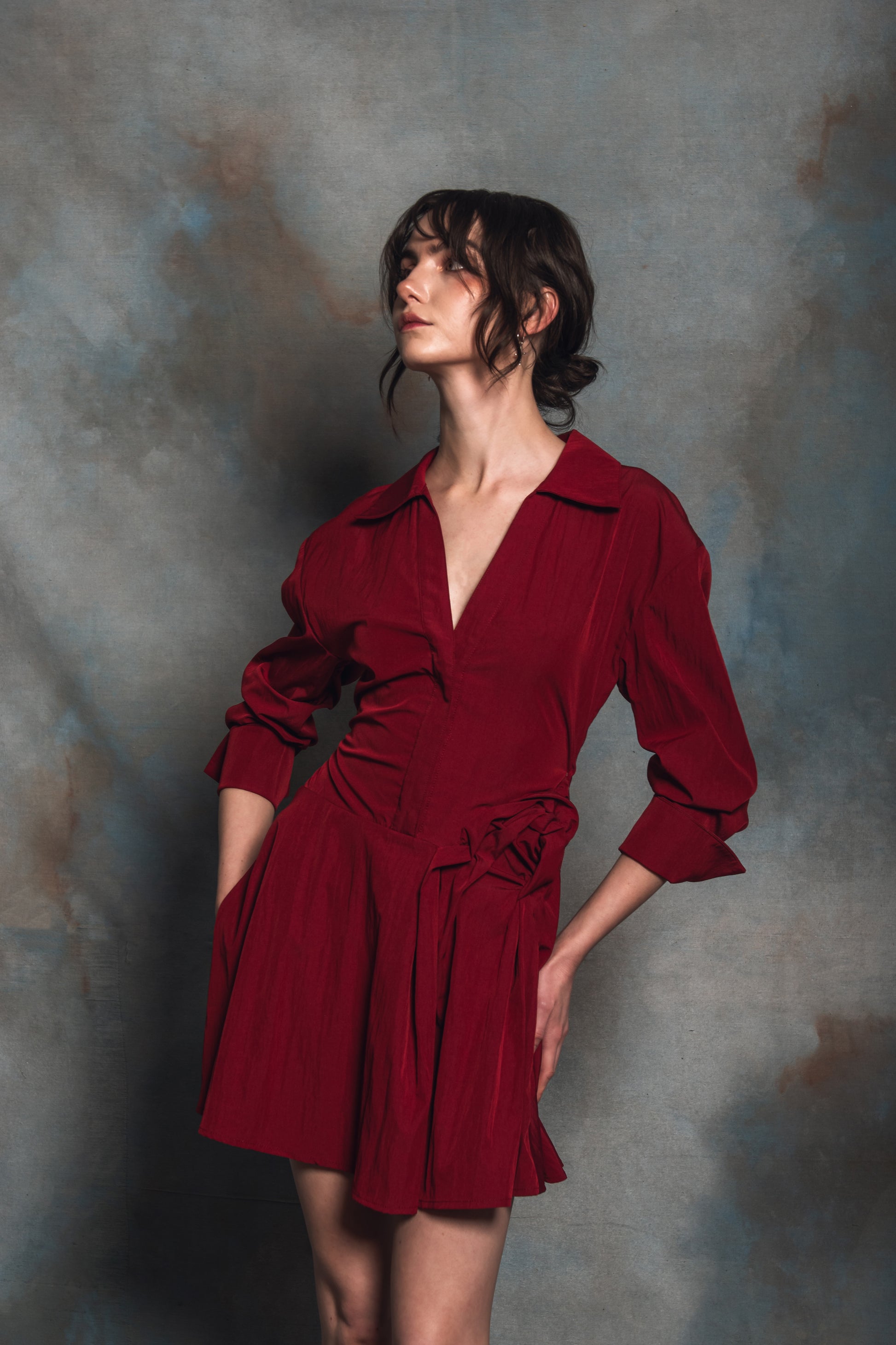 Chloris Berry Shirt Dress