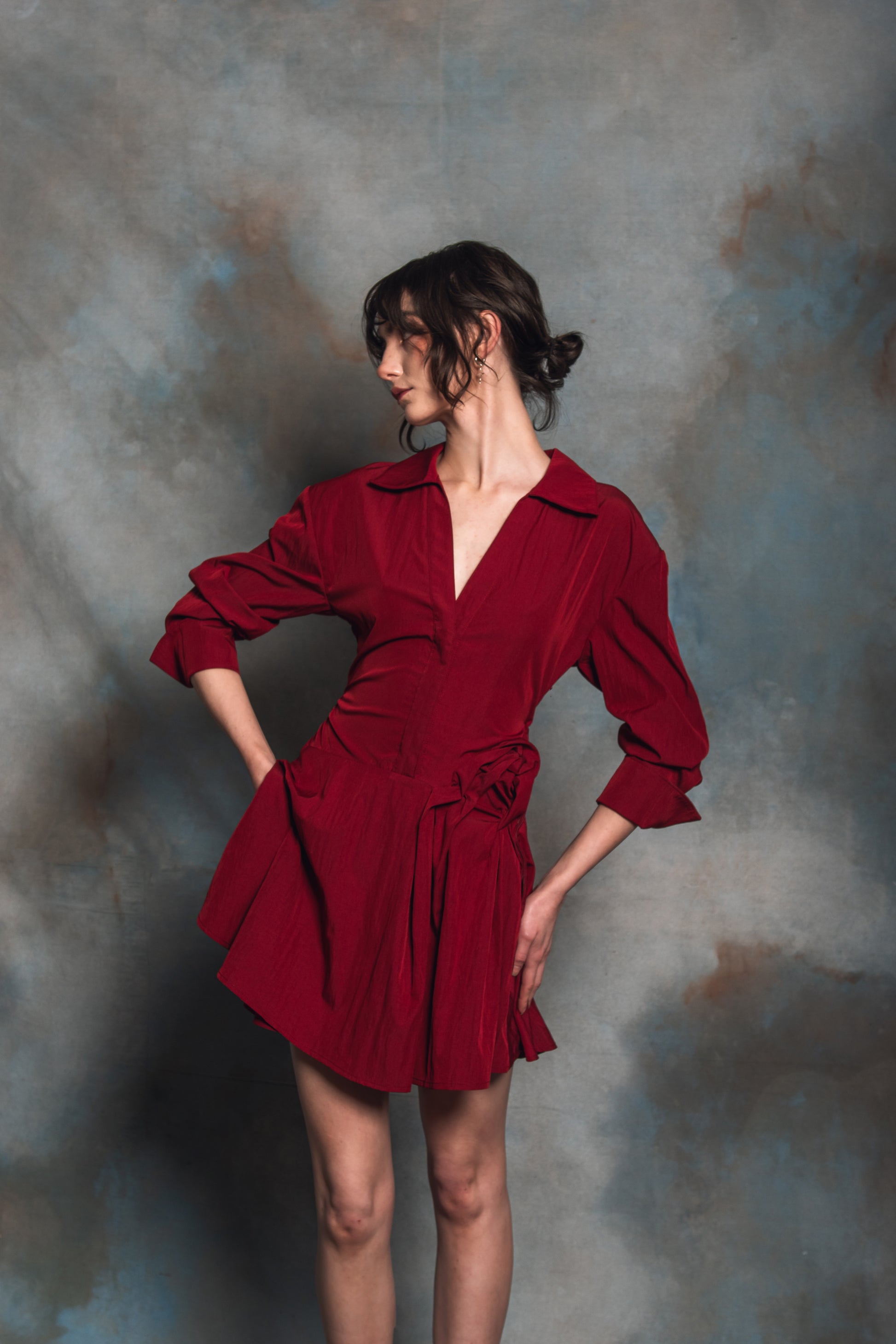 Chloris Berry Shirt Dress