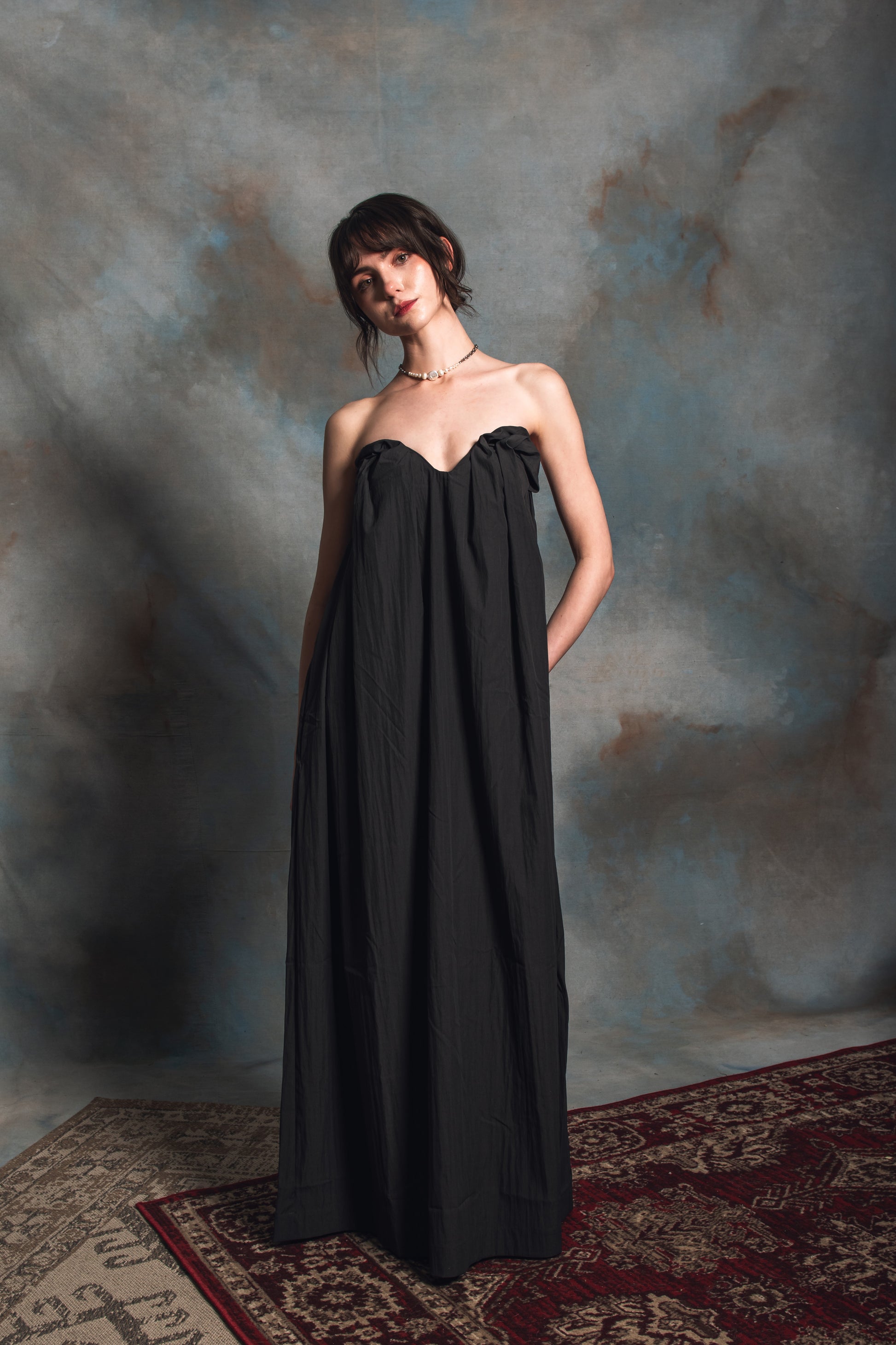 Chloris Charcoal Maxi Dress