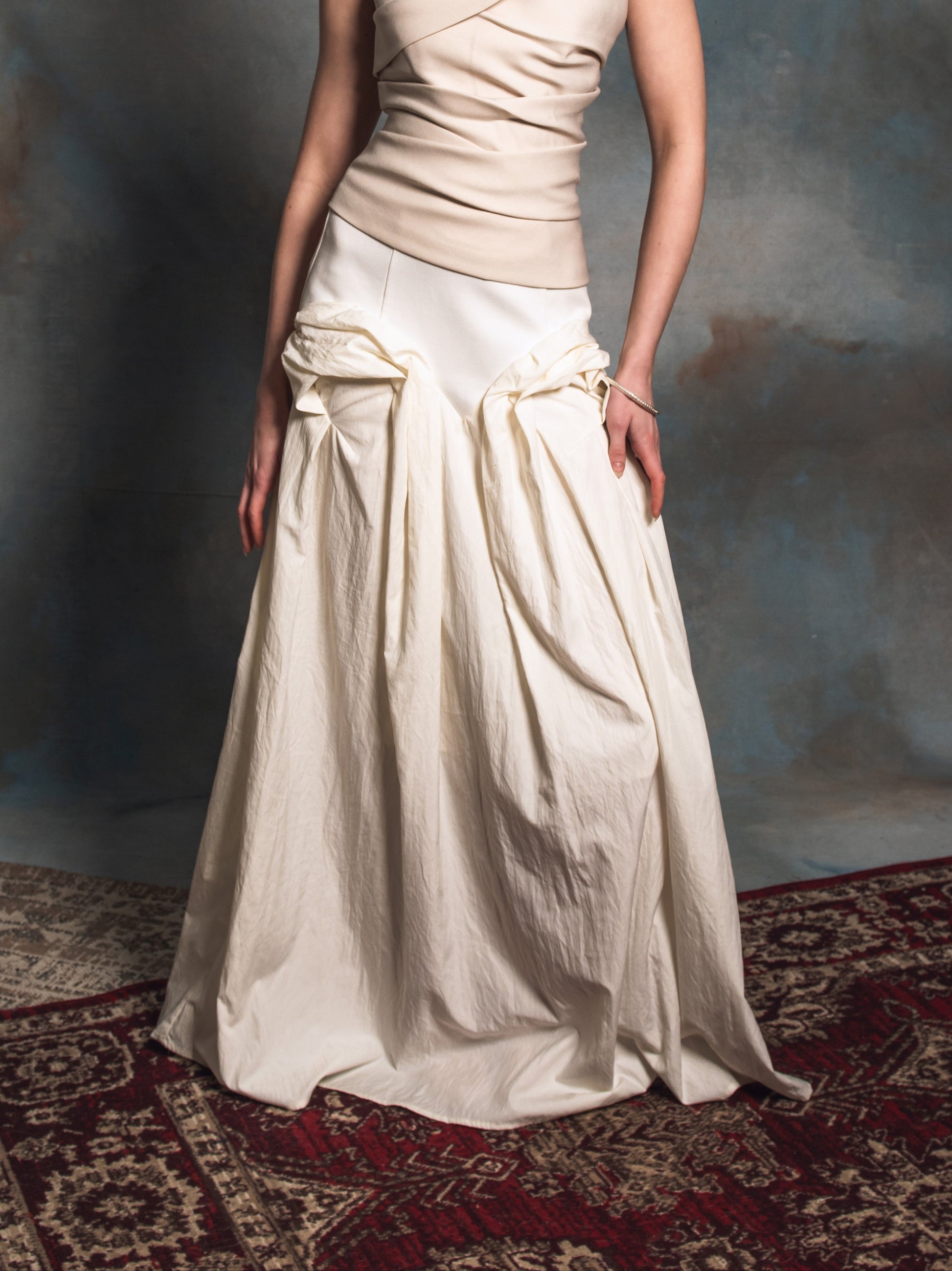 Chloris Ecru Maxi Skirt