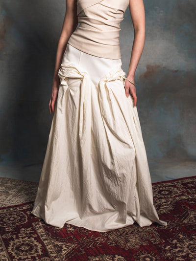 Chloris Ecru Maxi Skirt