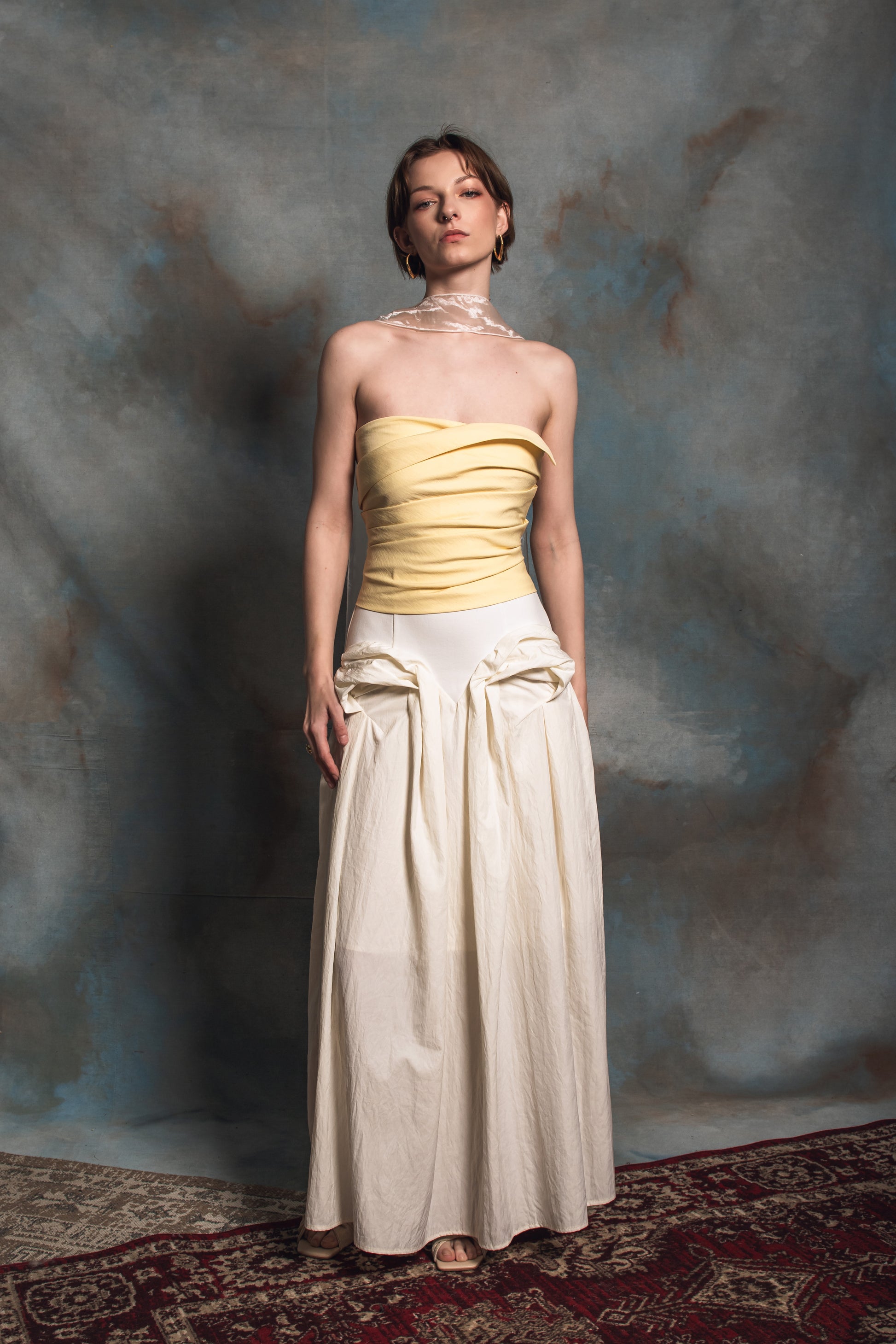 Chloris Ecru Maxi Skirt