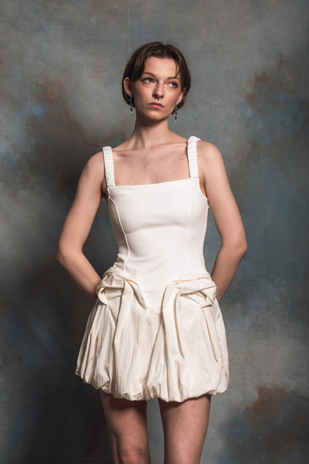 Chloris Ecru Mini Dress