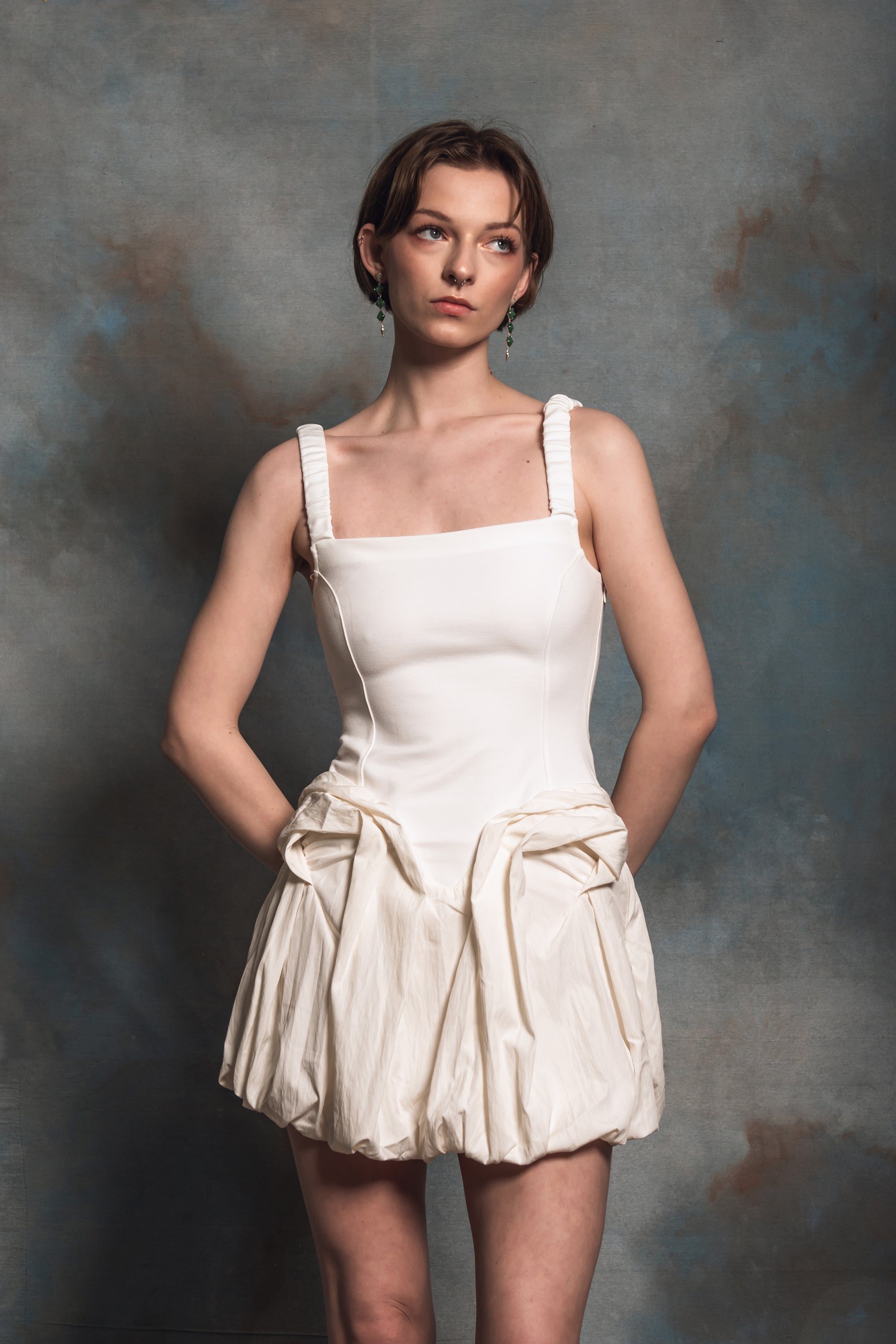 Chloris Ecru Mini Dress