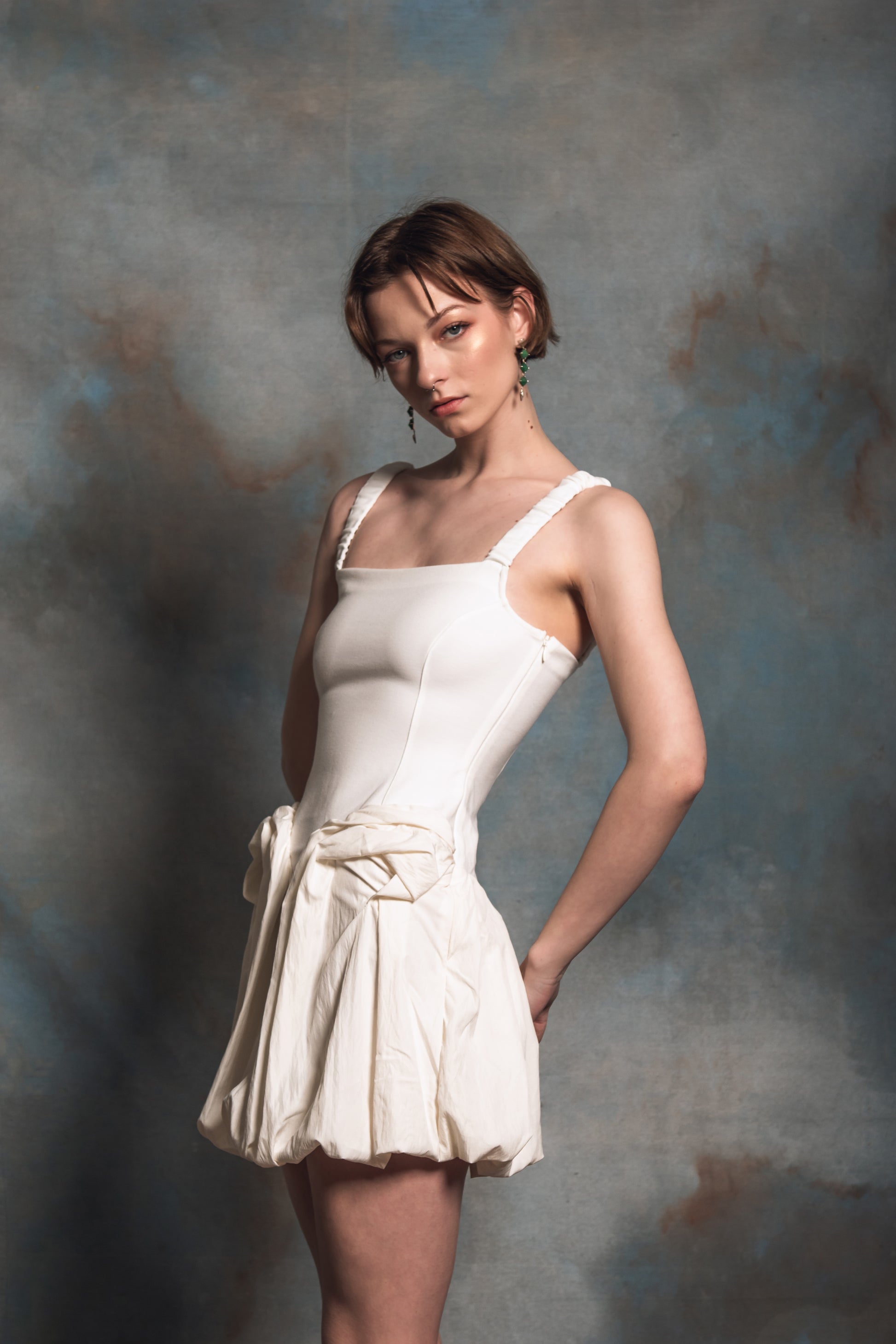 Chloris Ecru Mini Dress