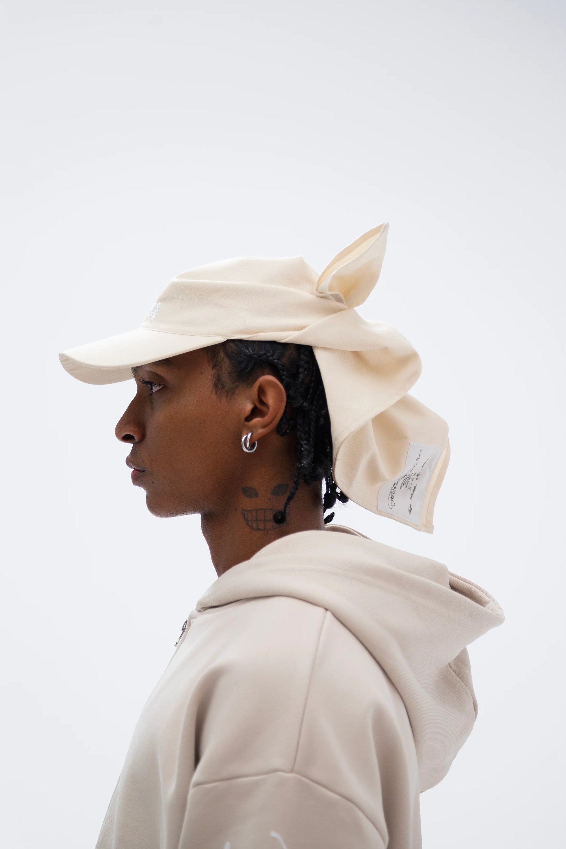 Cream Tie Hat