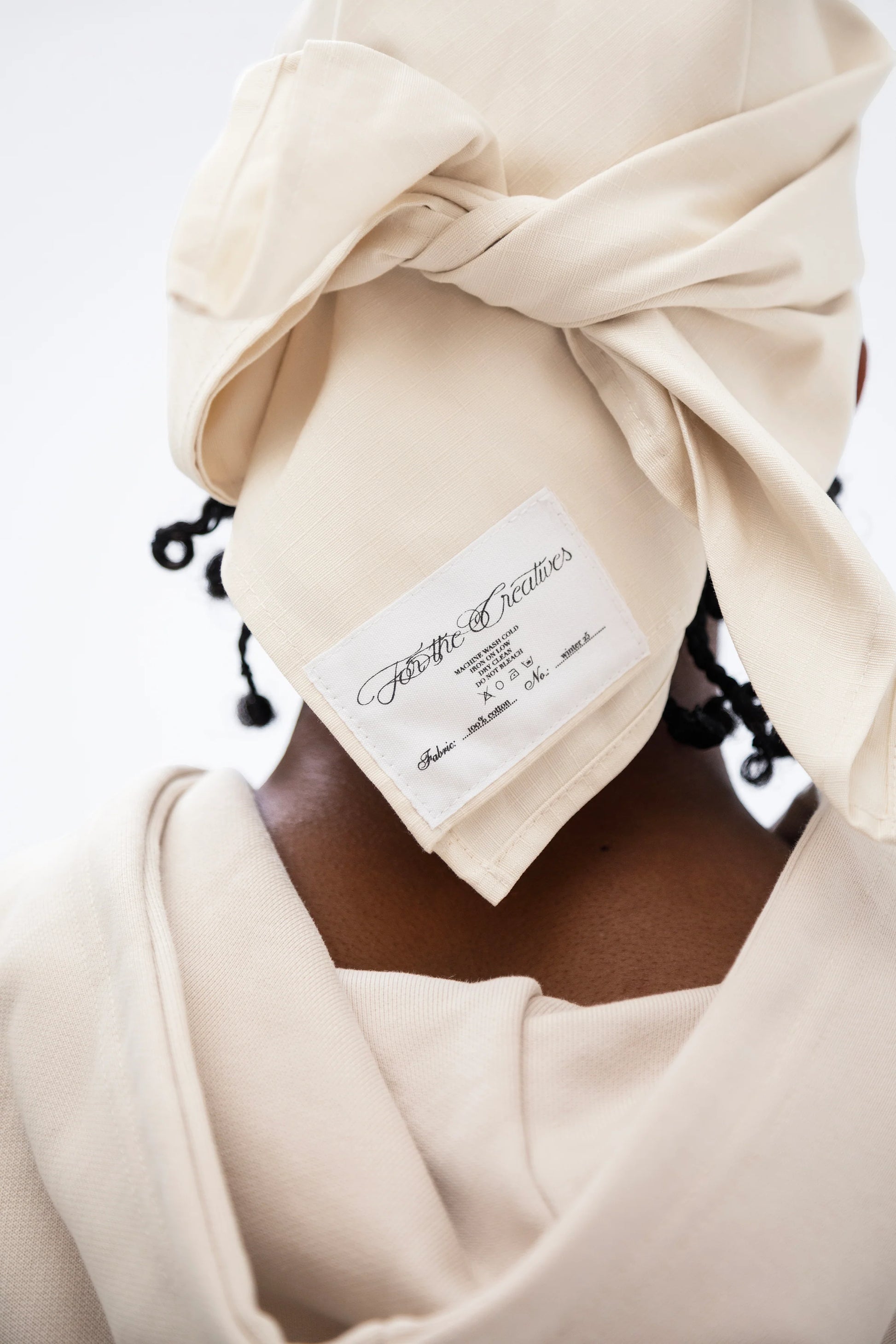 Cream Tie Hat
