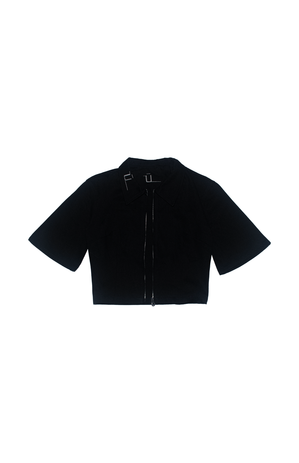 DENIM ZIP-UP CROPPED SHIRT