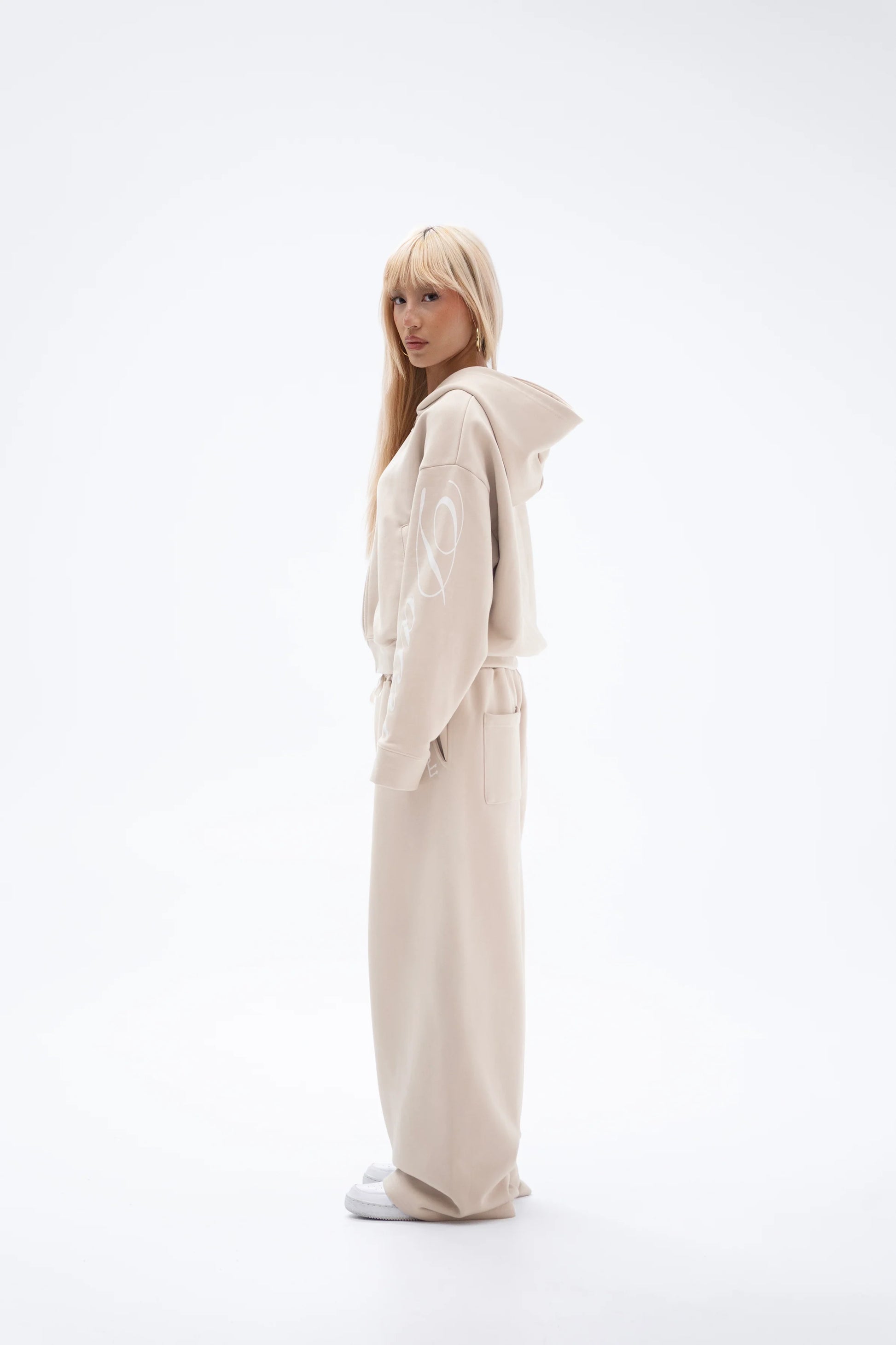 Cream Track Pants