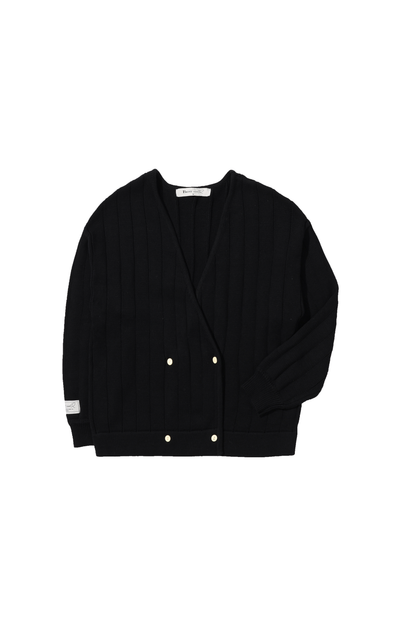 Black Double Breasted Cardigan