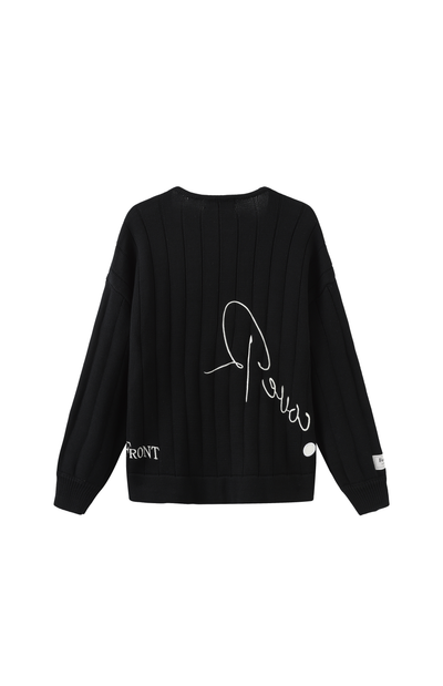 Black Double Breasted Cardigan