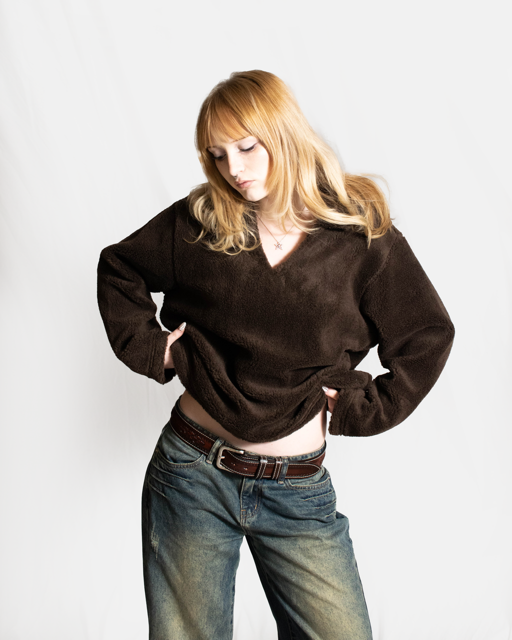 "GRIZZLY" Wool Blend Sherpa Pullover