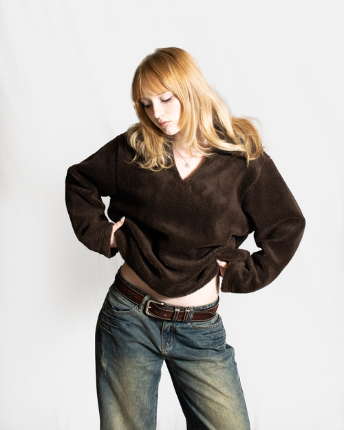 "GRIZZLY" Wool Blend Sherpa Pullover