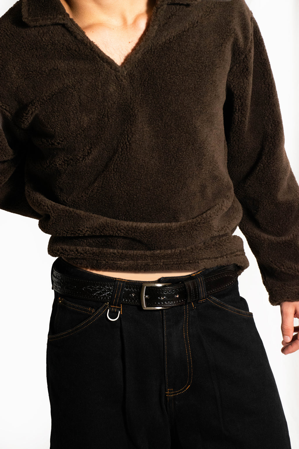 “NIGHTBRAID” Hand-Debossed Leather Belt