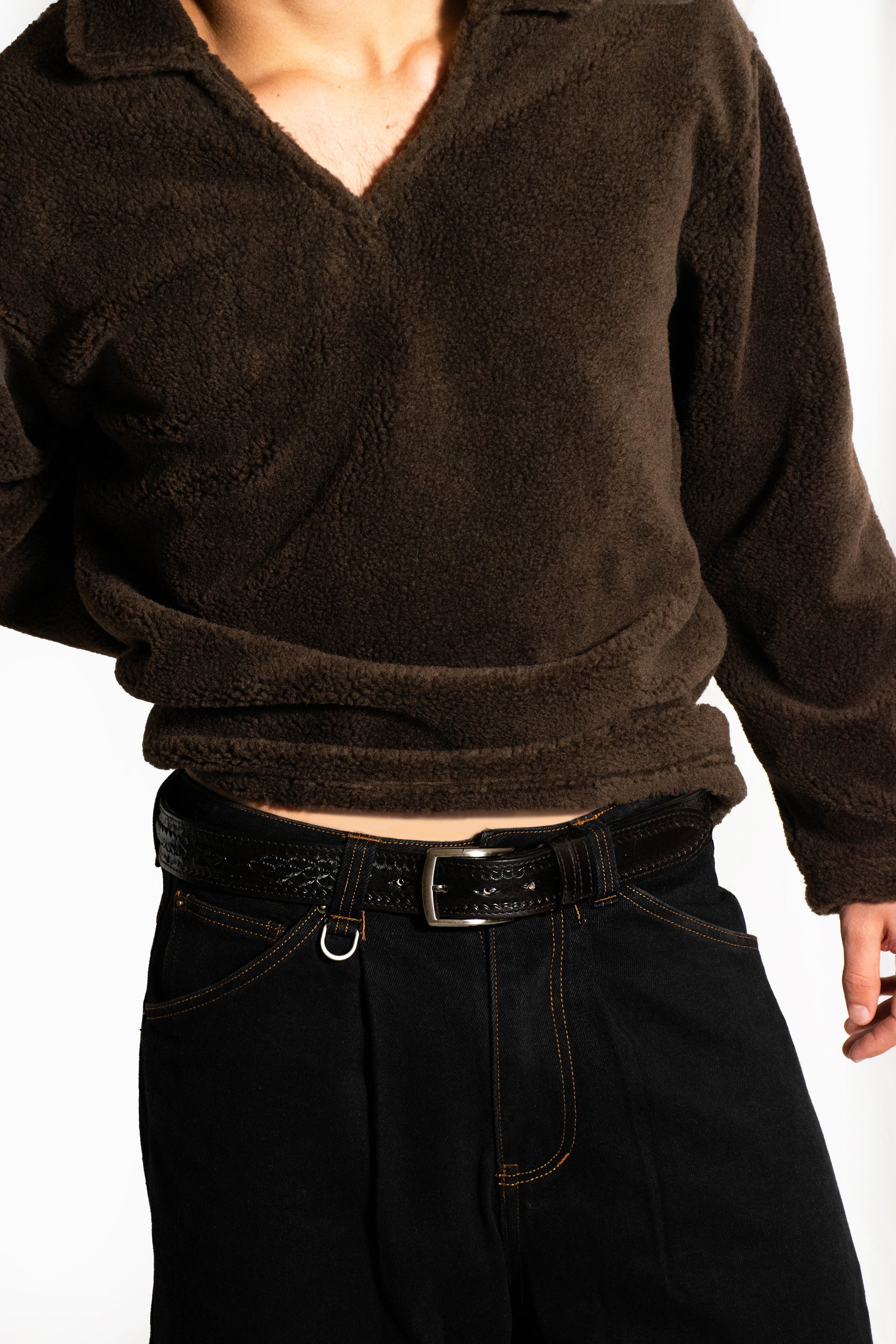 “NIGHTBRAID” Hand-Debossed Leather Belt