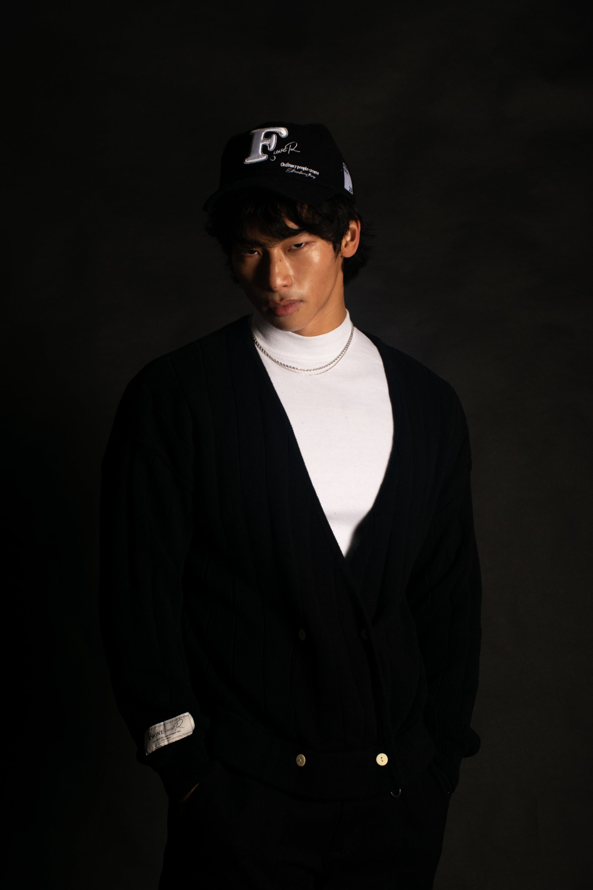 Black Double Breasted Cardigan