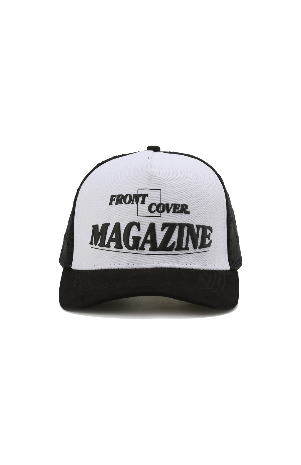 Black Puff Print Trucker Hat