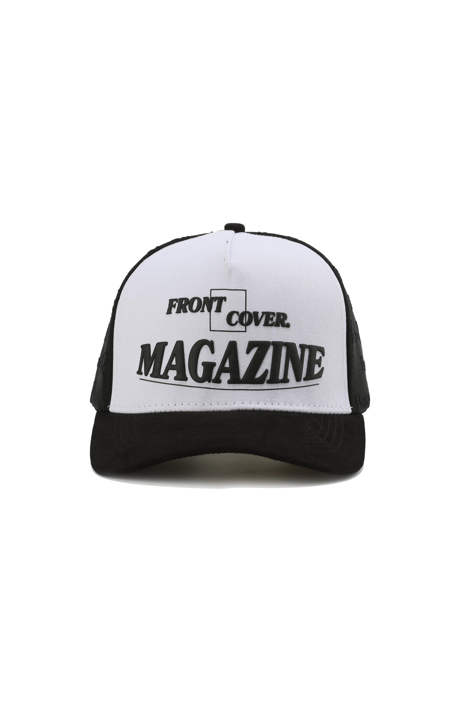 Black Puff Print Trucker Hat