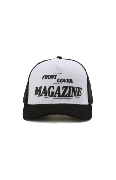 Black Puff Print Trucker Hat