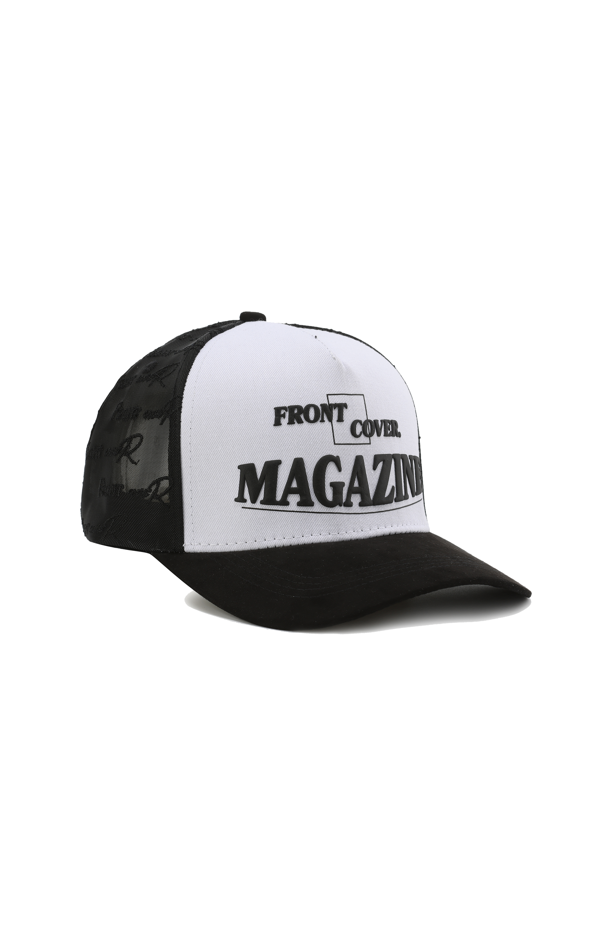 Black Puff Print Trucker Hat