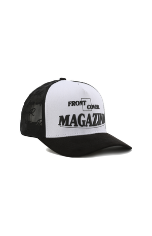Black Puff Print Trucker Hat