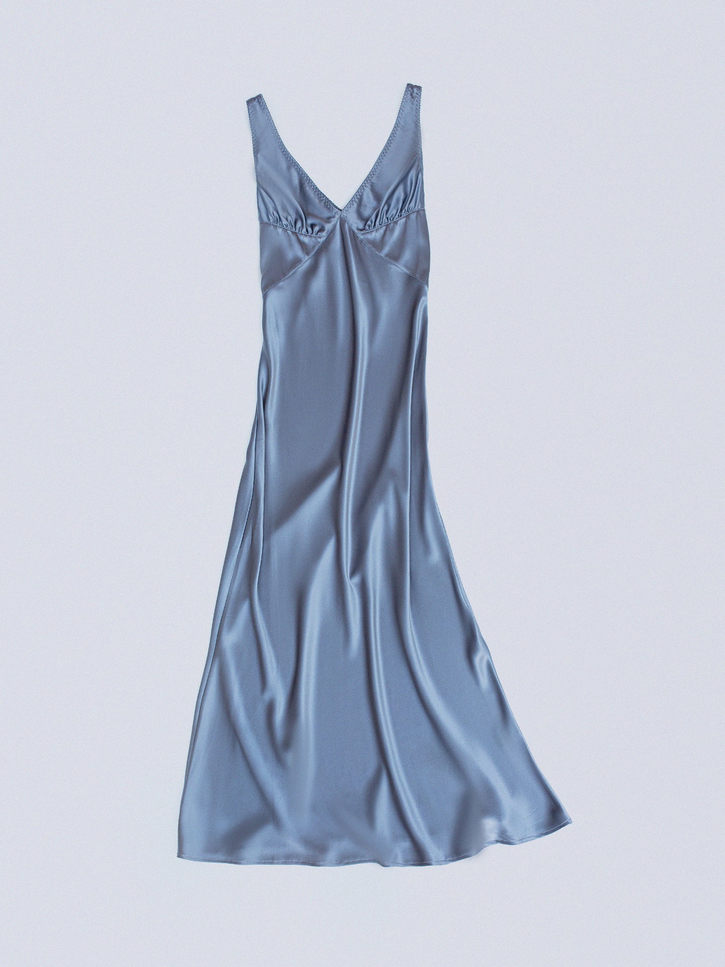 Infatuated Silk Maxi Dress Haze Blue