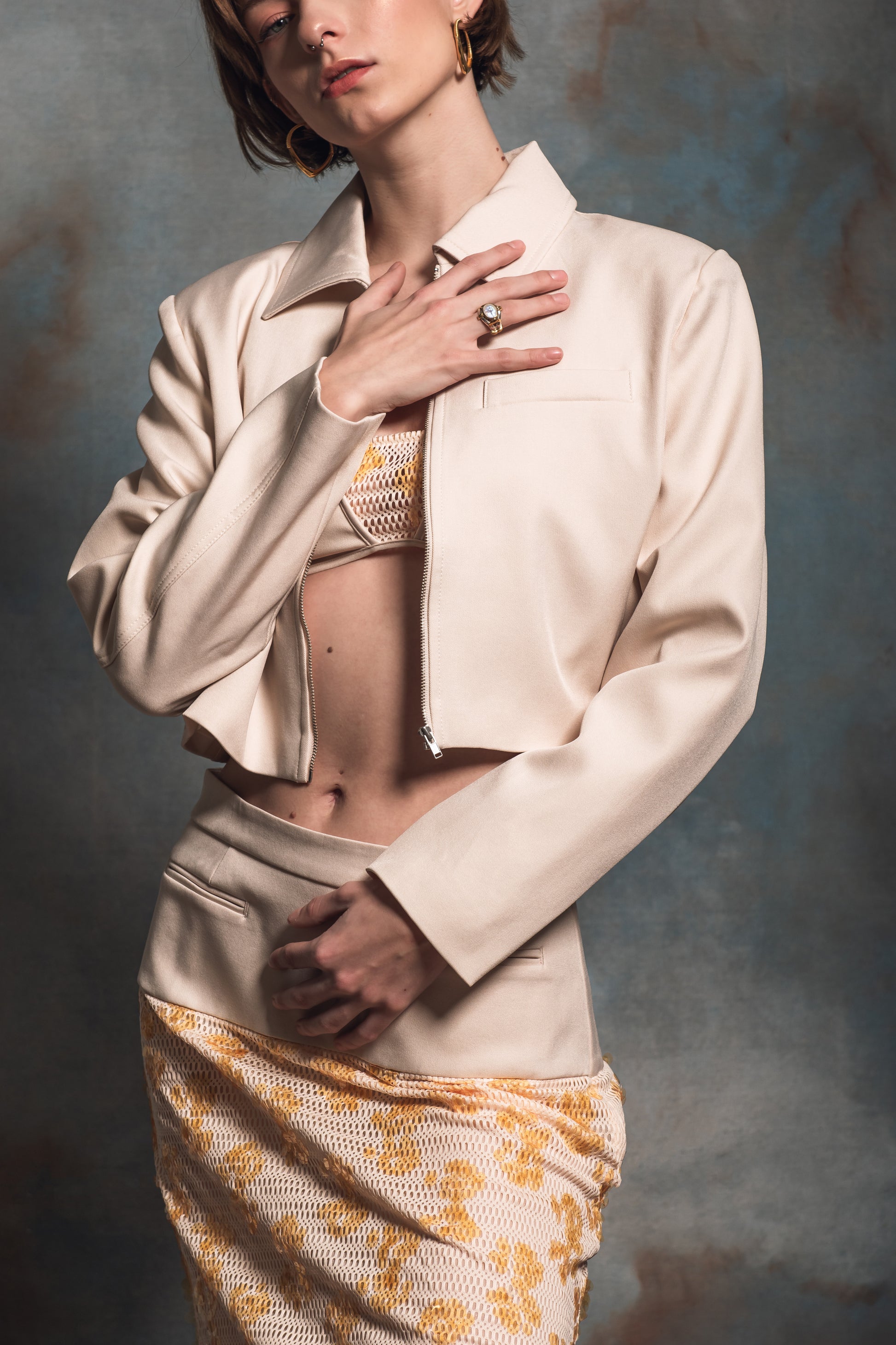 Kakia Ecru Cropped Jacket