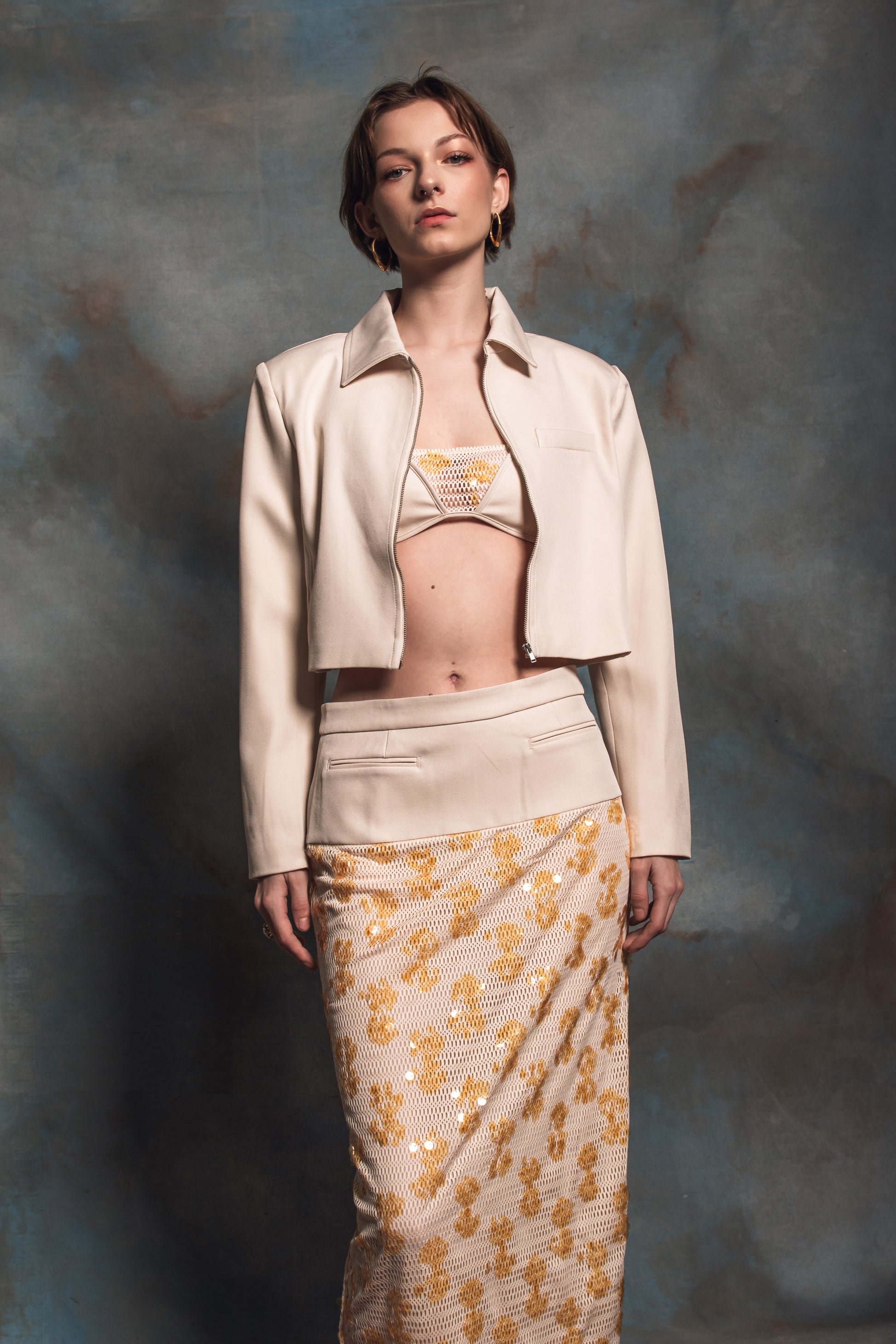 Kakia Ecru Cropped Jacket