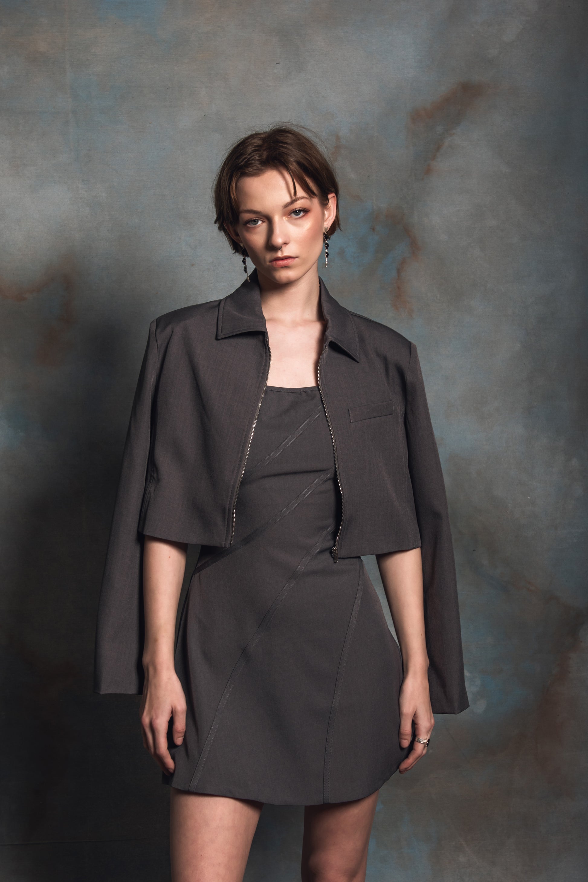 Kakia Charcoal Cropped Jacket