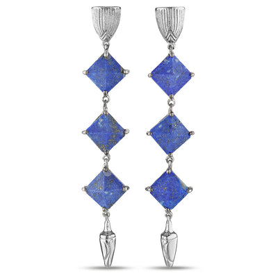 Lapis Lazuli Fortuna Earrings Silver