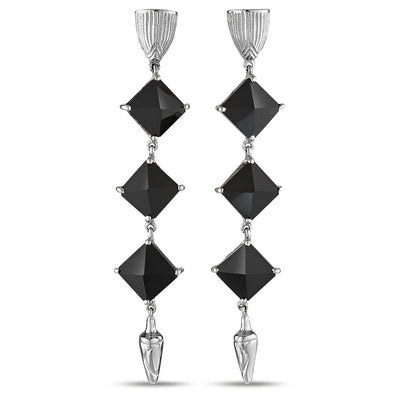 Black Onyx Fortuna Earrings Gold