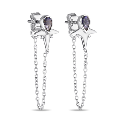 Little Star Iolite Chain Stud Silver