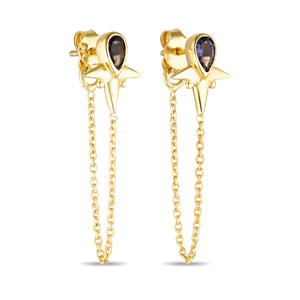 Little Star Iolite Chain Stud Gold